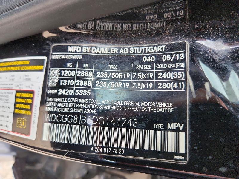 66931016 :رقم المزاد ، WDCGG8JB3DG141743 vin ، 2013 Mercedes-benz Glk مزاد بيع