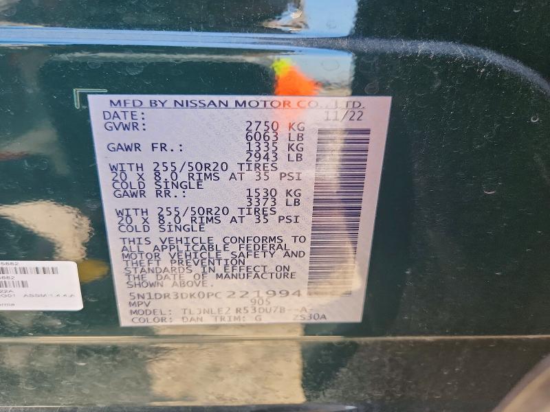 Продажа на аукционе авто 2023 Nissan Pathfinder, vin: 5N1DR3DK0PC221994, номер лота: 66358626