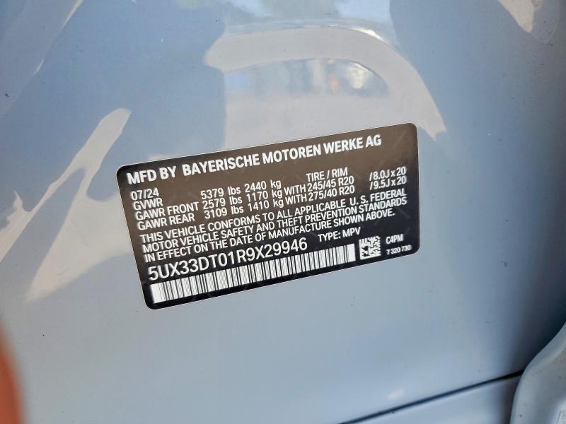 65649676 :رقم المزاد ، 5UX33DT01R9X29946 vin ، 2024 Bmw X4 مزاد بيع
