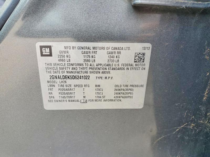 Продаж на аукціоні авто 2013 Chevrolet Equinox, vin: 2GNALDEK5D6241022, номер лоту: 63100436