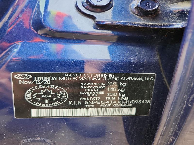 65542056 :رقم المزاد ، 5NPEG4JAXMH093425 vin ، 2021 Hyundai Sonata مزاد بيع