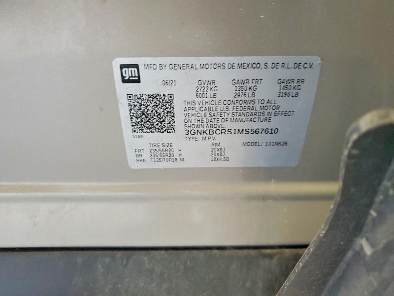 66619176 :رقم المزاد ، 3GNKBCRS1MS567610 vin ، 2021 Chevrolet Blazer مزاد بيع