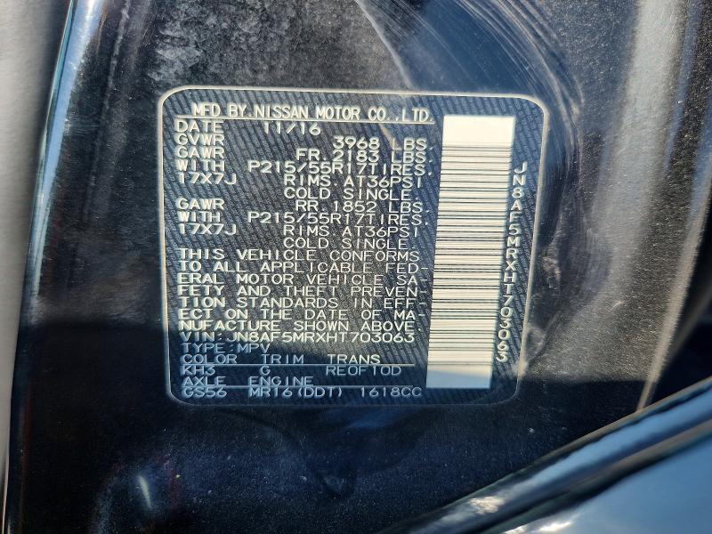 Продаж на аукціоні авто 2017 Nissan Juke, vin: JN8AF5MRXHT703063, номер лоту: 64798556