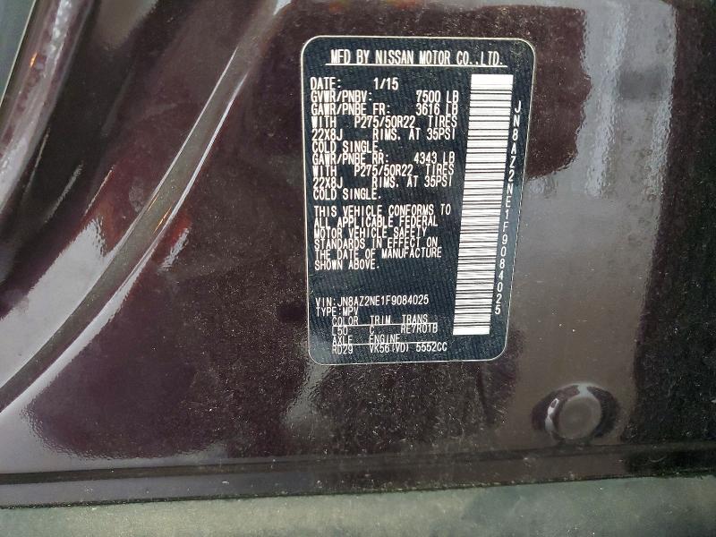 Aukcja sprzedaży 2015 Infiniti Qx80, vin: JN8AZ2NE1F9084025, numer aukcji: 62669586