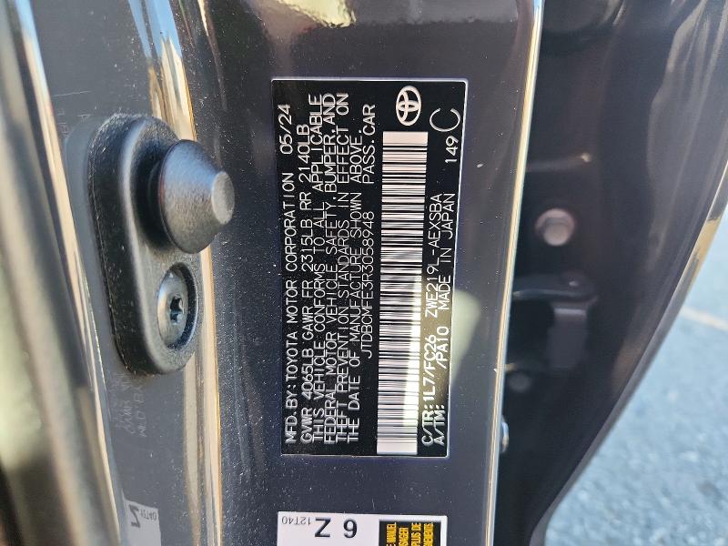 2024 Toyota Corolla Hybrid მანქანა იყიდება აუქციონზე, vin: JTDBCMFE3R3058948, აუქციონის ნომერი: 65539036