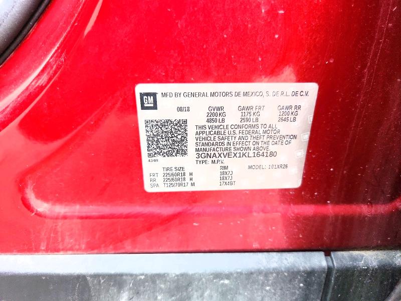 Продажа на аукционе авто 2019 Chevrolet Equinox, vin: 3GNAXVEX1KL164180, номер лота: 65826876