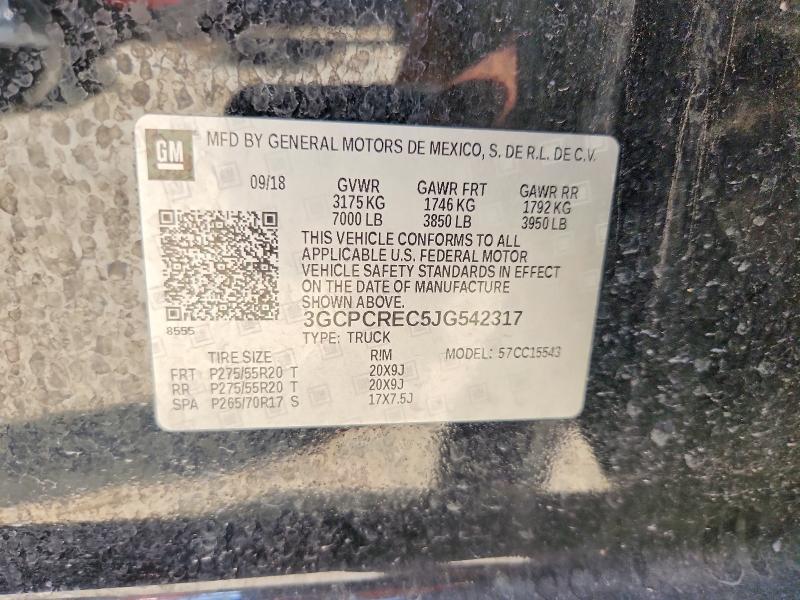 Aukcja sprzedaży 2018 Chevrolet Silverado, vin: 3GCPCREC5JG542317, numer aukcji: 64386736
