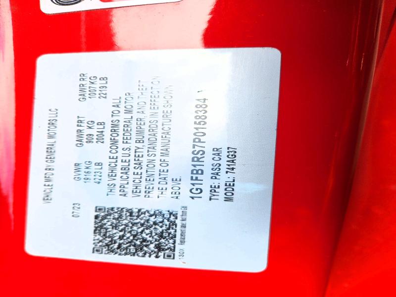Продажа на аукционе авто 2023 Chevrolet Camaro, vin: 1G1FB1RS7P0158384, номер лота: 66039296