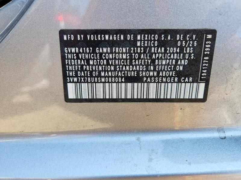 66443086 :رقم المزاد ، 3VW7X7BU8SM088084 vin ، 2025 Volkswagen Jetta مزاد بيع