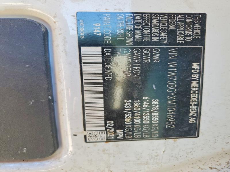 2021 Mercedes-benz Sprinter მანქანა იყიდება აუქციონზე, vin: W1W70BGYXMT046952, აუქციონის ნომერი: 65462416