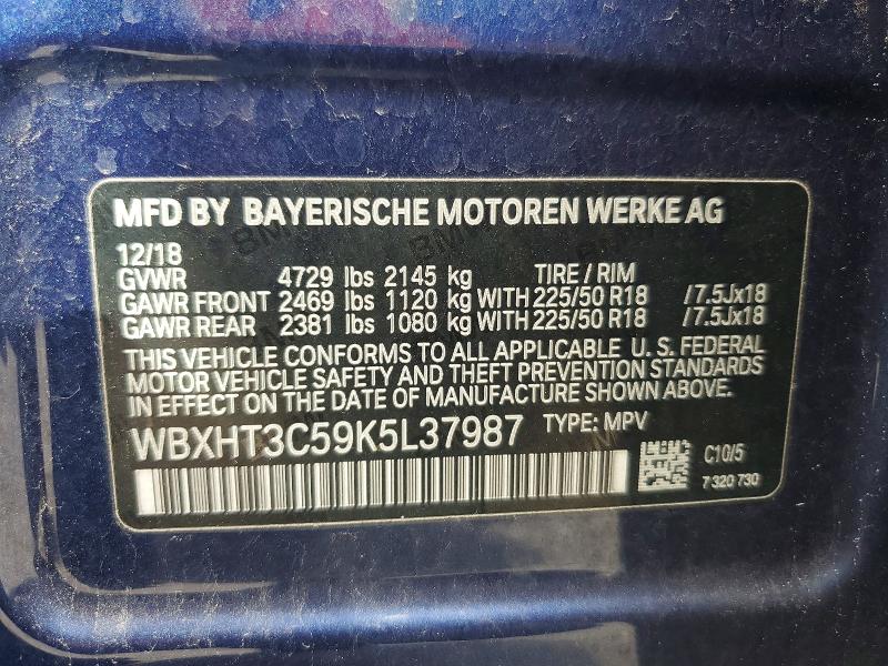 Продаж на аукціоні авто 2019 Bmw X1, vin: WBXHT3C59K5L37987, номер лоту: 63710526