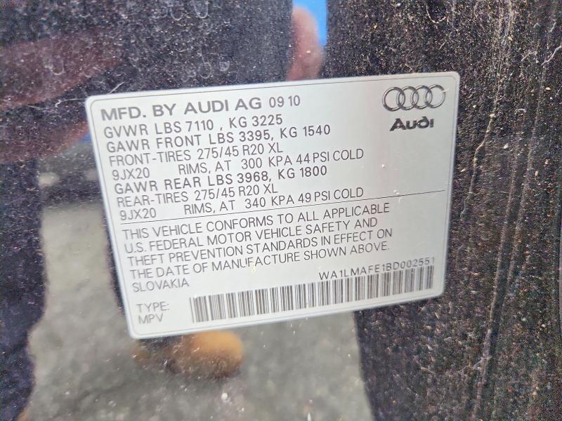 65792096 :رقم المزاد ، WA1LMAFE1BD002551 vin ، 2011 Audi Q7 مزاد بيع
