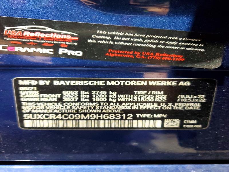 Aukcja sprzedaży 2021 Bmw X5, vin: 5UXCR4C09M9H68312, numer aukcji: 65624546