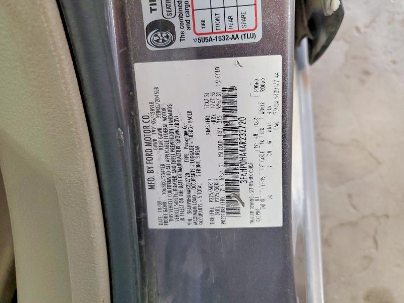 Продажа на аукционе авто 2010 Ford Fusion, vin: 3FAHP0HA4AR232720, номер лота: 61575756