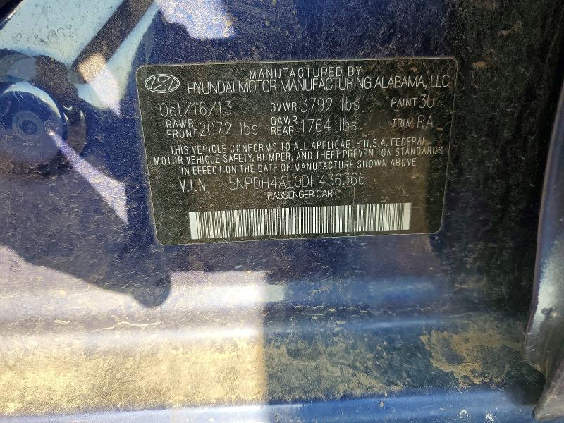Aukcja sprzedaży 2013 Hyundai Elantra, vin: 5NPDH4AE0DH436366, numer aukcji: 64478726