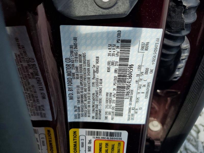 Продаж на аукціоні авто 2020 Lincoln Continental, vin: 1LN6L9NC4L5604596, номер лоту: 65833556