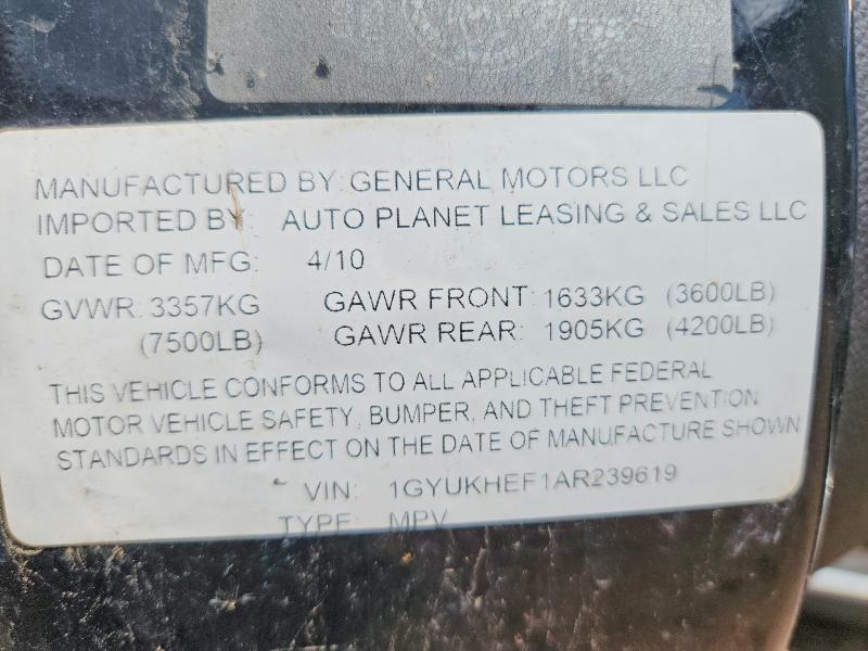 64217746 :رقم المزاد ، 1GYUKHEF1AR239619 vin ، 2010 Cadillac Escalade مزاد بيع