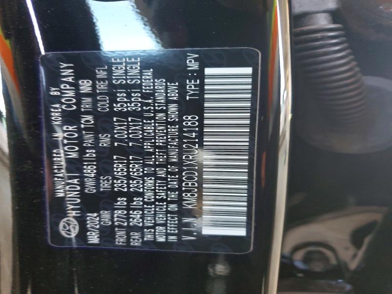 Продаж на аукціоні авто 2024 Hyundai Tucson, vin: KM8JBCD1XRU214188, номер лоту: 63617716