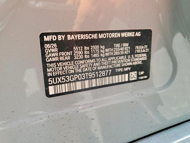 Продажа на аукционе авто 2026 Bmw X3, vin: 5UX53GP03T9512877, номер лота: 63354946