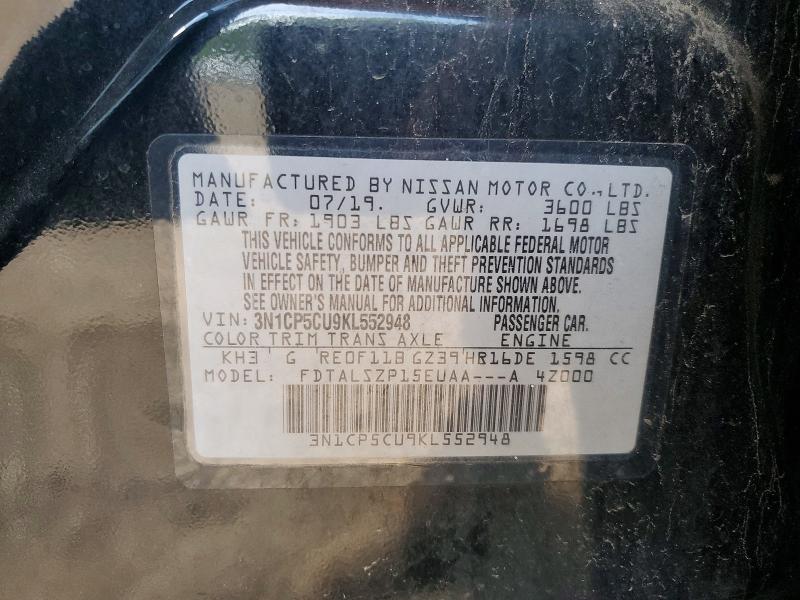 Aukcja sprzedaży 2019 Nissan Kicks, vin: 3N1CP5CU9KL552948, numer aukcji: 65632026
