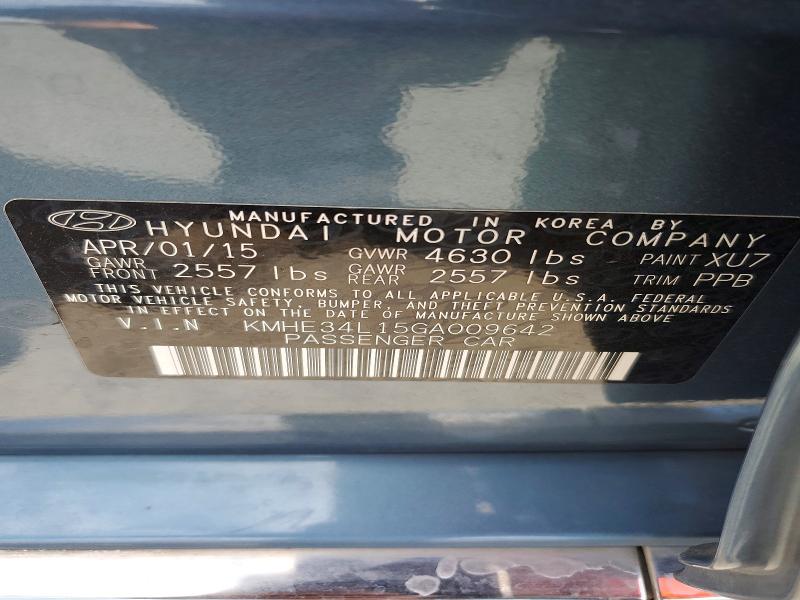 65231826 :رقم المزاد ، KMHE34L15GA009642 vin ، 2016 Hyundai Sonata Hybrid مزاد بيع