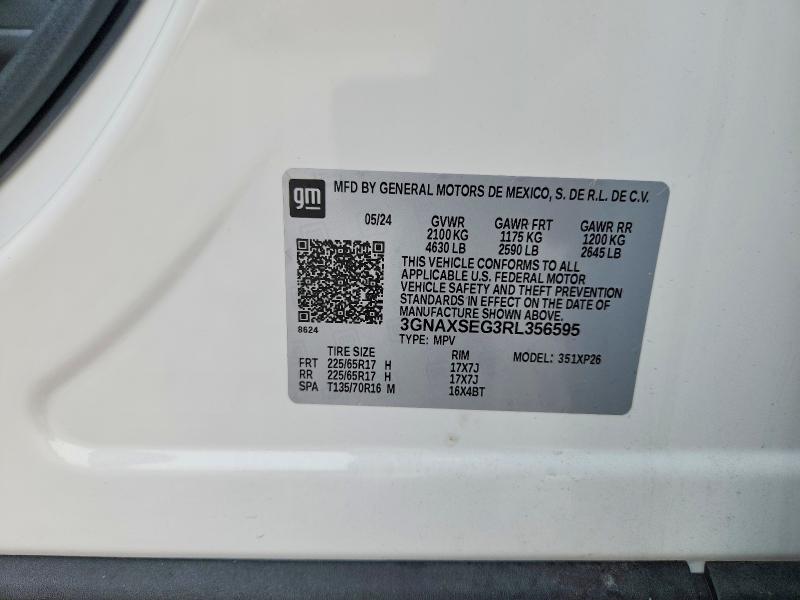 Продаж на аукціоні авто 2024 Chevrolet Equinox, vin: 3GNAXSEG3RL356595, номер лоту: 64394296