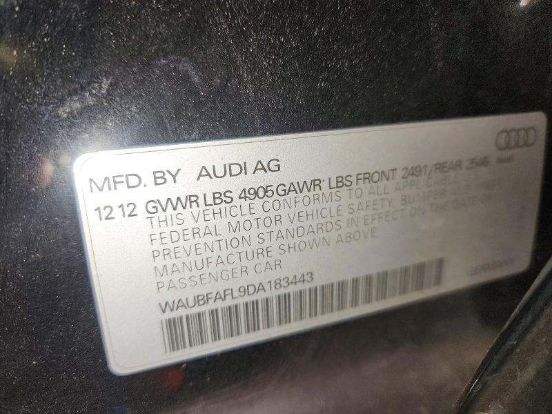 Продаж на аукціоні авто 2013 Audi A4, vin: WAUBFAFL9DA183443, номер лоту: 63446816