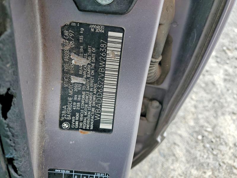 Продажа на аукционе авто 1997 Bmw 528, vin: WBADD6322VBW26387, номер лота: 65788676