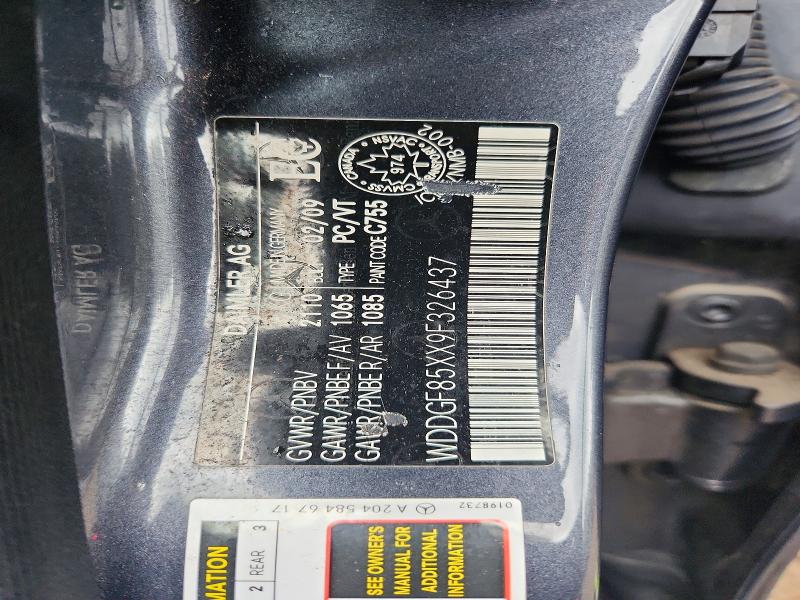 Продаж на аукціоні авто 2009 Mercedes-benz C, vin: WDDGF85XX9F326437, номер лоту: 64940626