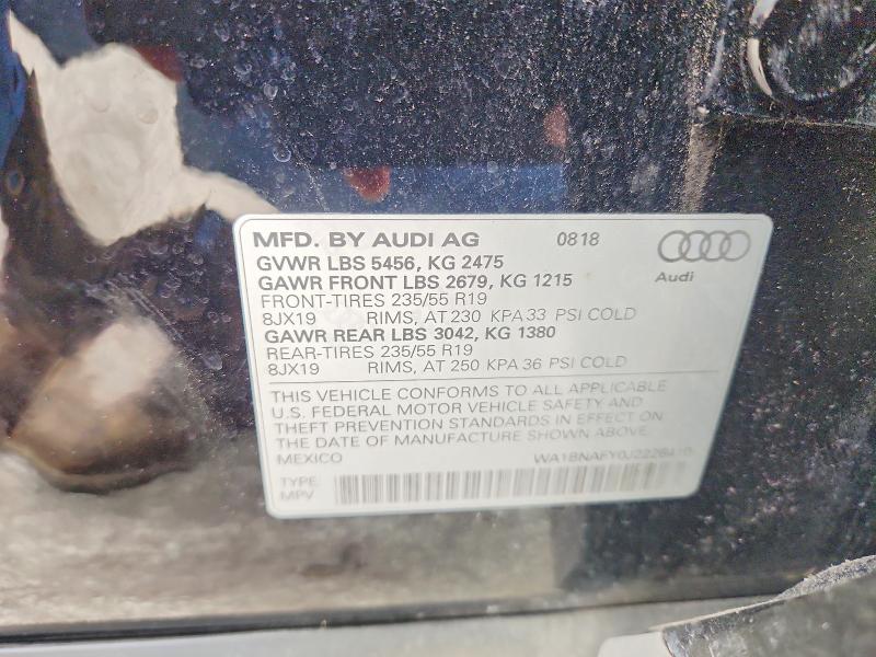 Aukcja sprzedaży 2018 Audi Q5, vin: WA1BNAFY0J2226410, numer aukcji: 63196936