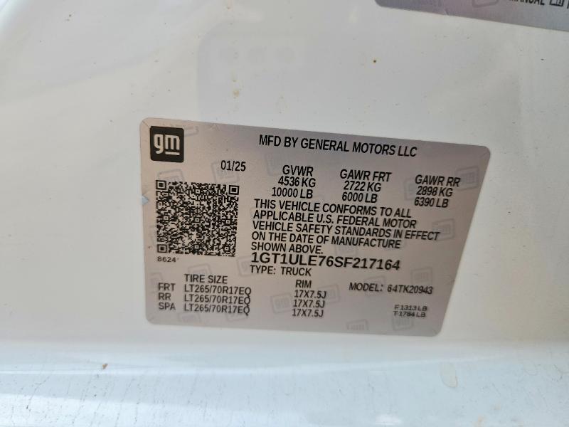 Продажа на аукционе авто 2025 Gmc Sierra, vin: 1GT1ULE76SF217164, номер лота: 63749606