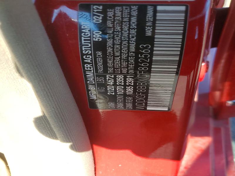 65649076 :رقم المزاد ، WDDGF8BBXCF862563 vin ، 2012 Mercedes-benz C مزاد بيع