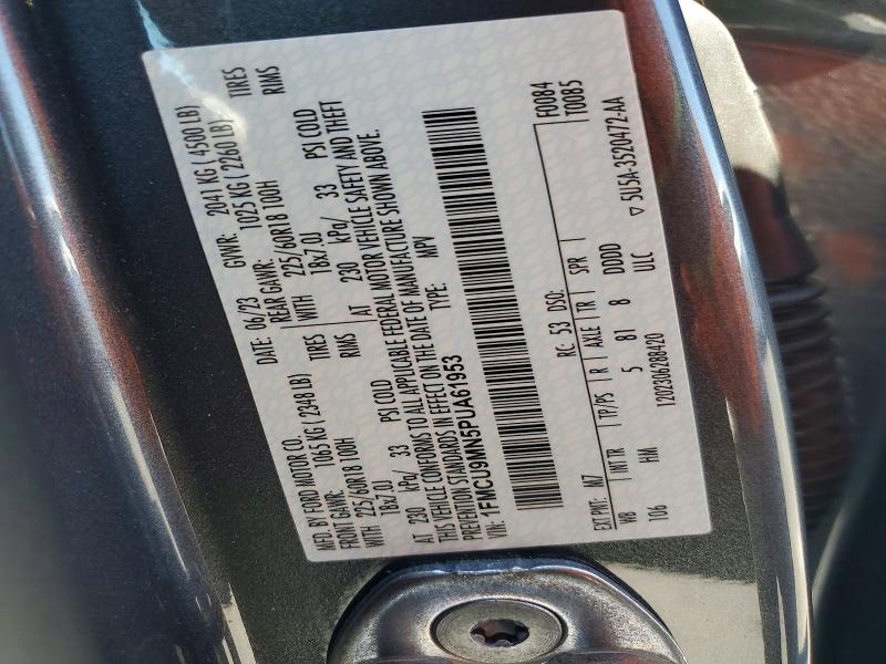 2023 Ford Escape მანქანა იყიდება აუქციონზე, vin: 1FMCU9MN5PUA61953, აუქციონის ნომერი: 65358926