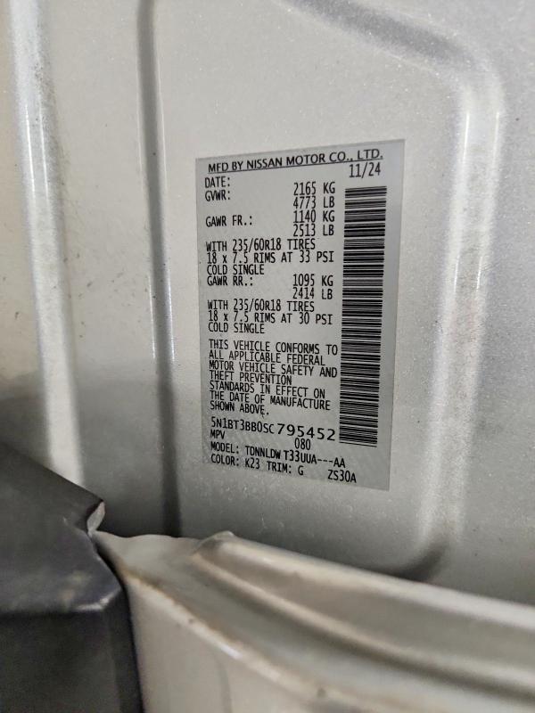 Aukcja sprzedaży 2025 Nissan Rogue, vin: 5N1BT3BB0SC795452, numer aukcji: 66462856