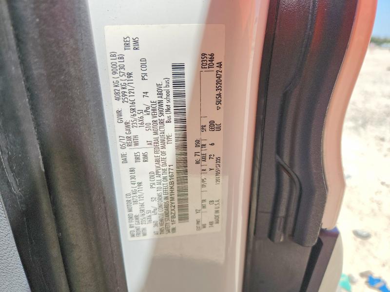 Продажа на аукционе авто 2017 Ford Transit, vin: 1FBZX2YM1HKB16771, номер лота: 66293986