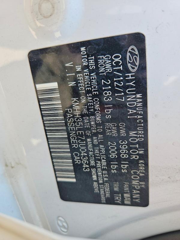 Продажа на аукционе авто 2018 Hyundai Elantra Gt, vin: KMHH35LE7JU043643, номер лота: 65568796