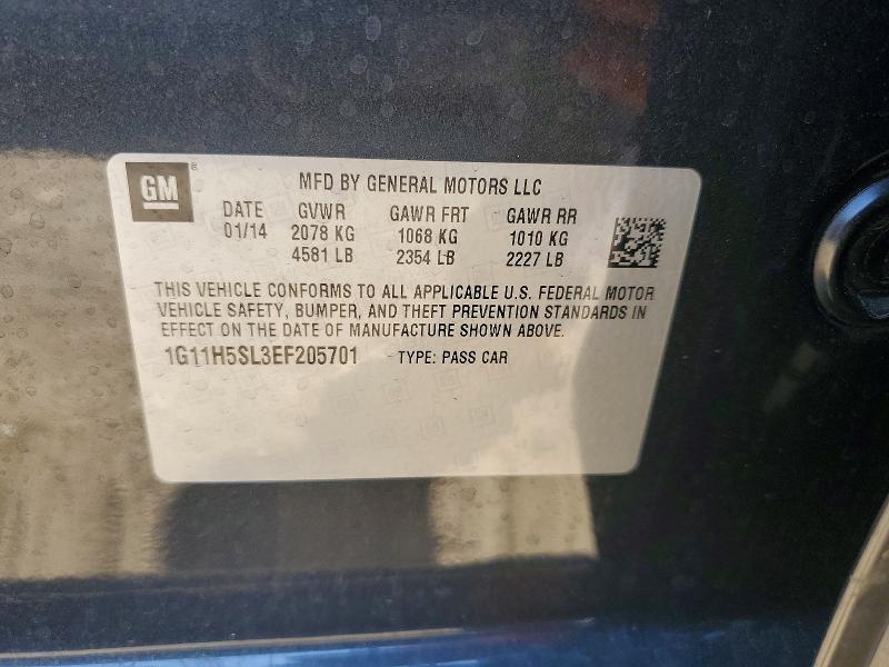 Aukcja sprzedaży 2014 Chevrolet Malibu, vin: 1G11H5SL3EF205701, numer aukcji: 62999946