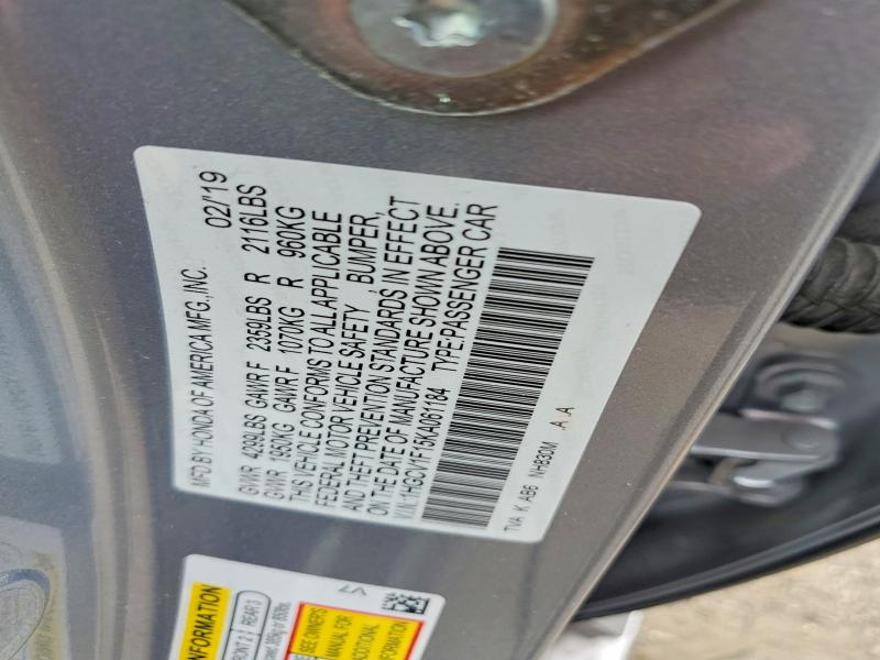 Продаж на аукціоні авто 2019 Honda Accord, vin: 1HGCV1F15KA061184, номер лоту: 64846166