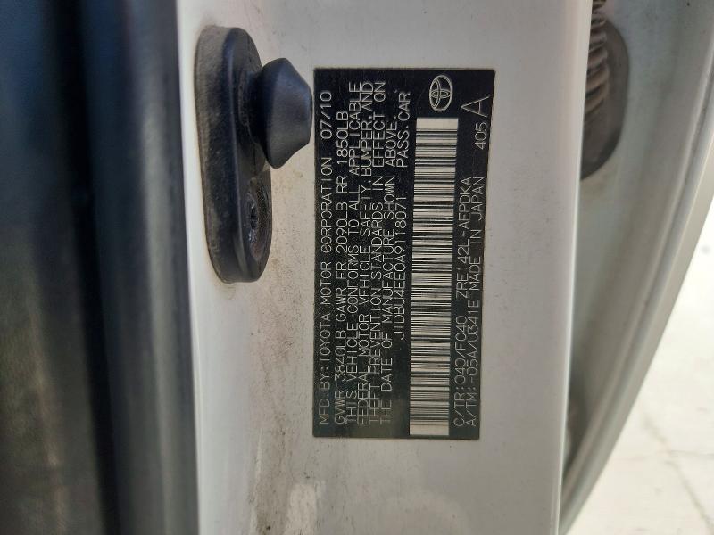 63027326 :رقم المزاد ، JTDBU4EE0A9118071 vin ، 2010 Toyota Corolla مزاد بيع