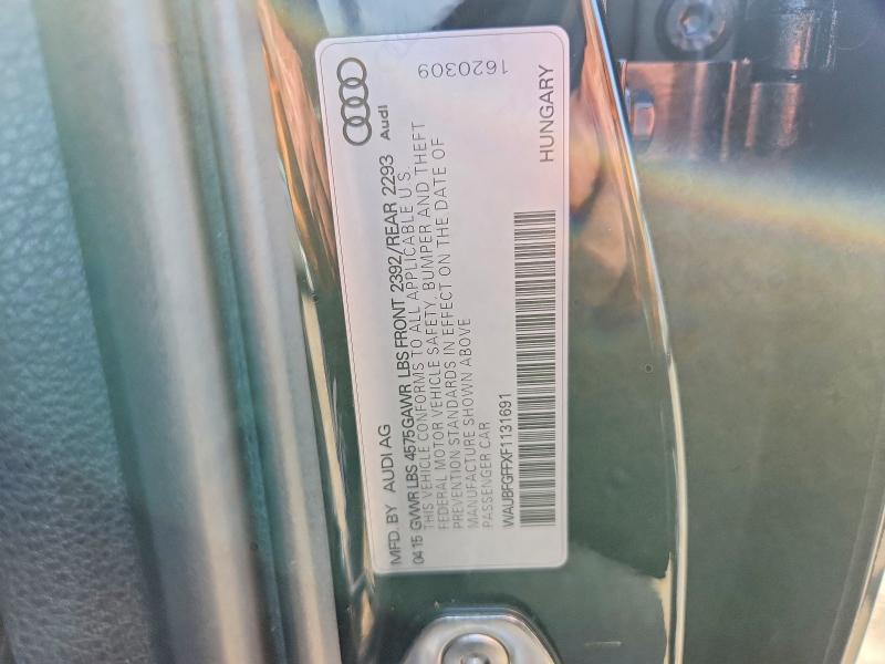 2015 Audi A3 მანქანა იყიდება აუქციონზე, vin: WAUBFGFFXF1131691, აუქციონის ნომერი: 60771476