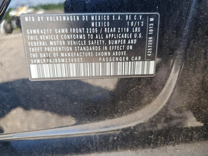 64826176 :رقم المزاد ، 3VWLP7AJ8DM236937 vin ، 2013 Volkswagen Jetta مزاد بيع
