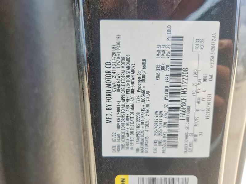Продажа на аукционе авто 2022 Ford Mustang, vin: 1FA6P8CF1N5122208, номер лота: 64539446