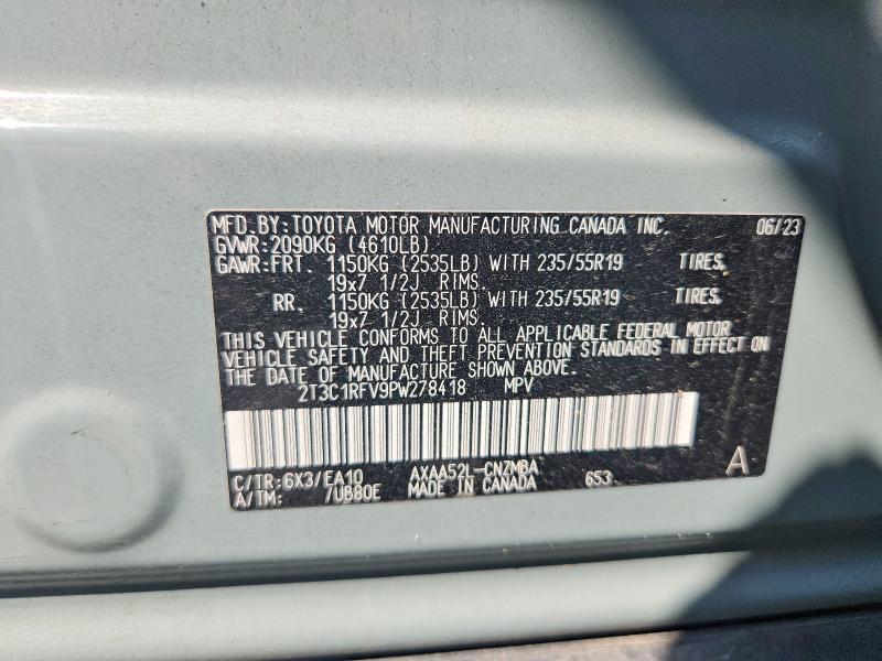 Продаж на аукціоні авто 2023 Toyota Rav4, vin: 2T3C1RFV9PW278418, номер лоту: 64863136