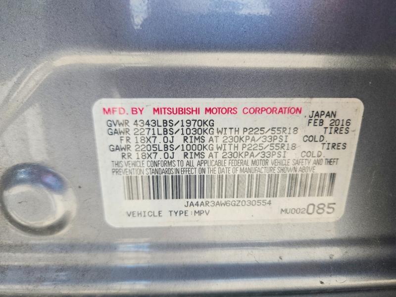 Продажа на аукционе авто 2016 Mitsubishi Outlander Sport, vin: JA4AR3AW6GZ030554, номер лота: 66131986