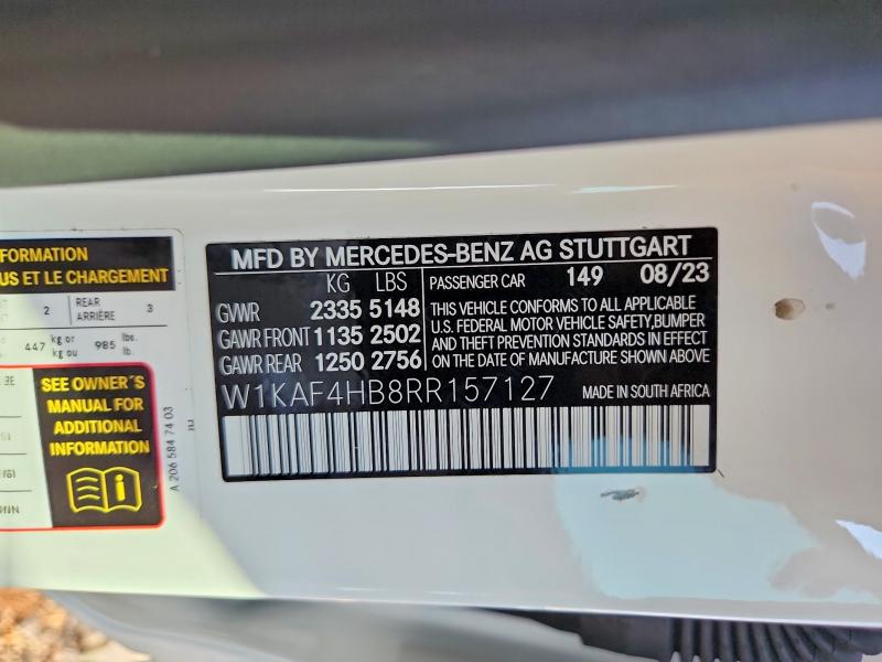 Продаж на аукціоні авто 2024 Mercedes-benz C, vin: W1KAF4HB8RR157127, номер лоту: 64090076