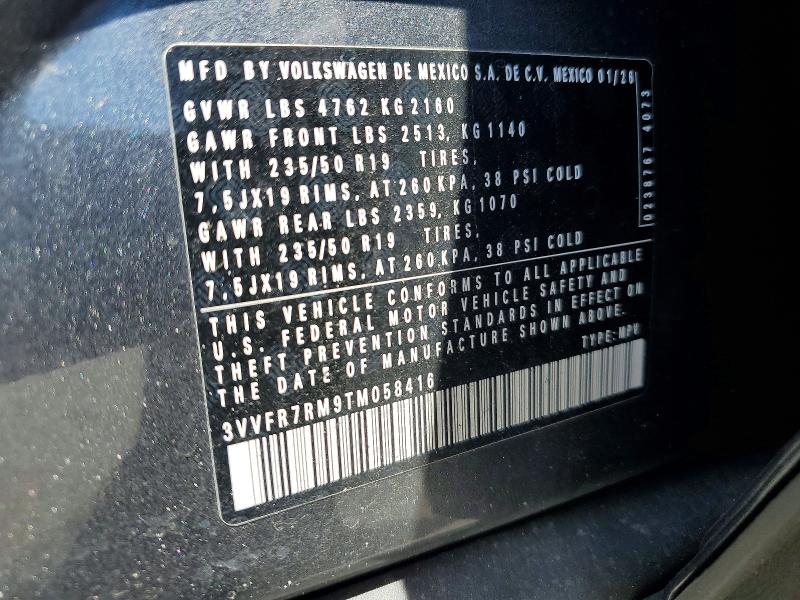Продажа на аукционе авто 2026 Volkswagen Tiguan, vin: 3VVFR7RM9TM058416, номер лота: 64032616