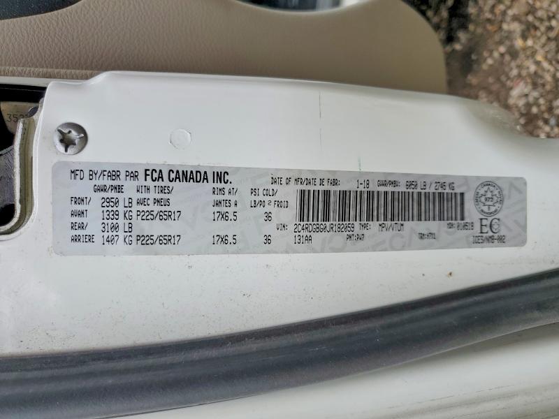 Aukcja sprzedaży 2018 Dodge Grand Caravan, vin: 2C4RDGBG0JR182059, numer aukcji: 64096966