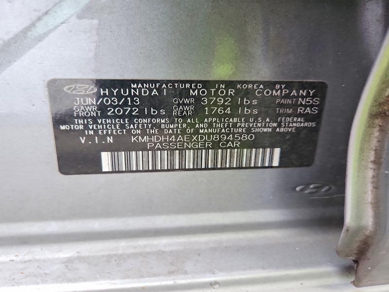 Aukcja sprzedaży 2013 Hyundai Elantra, vin: KMHDH4AEXDU894580, numer aukcji: 63701106