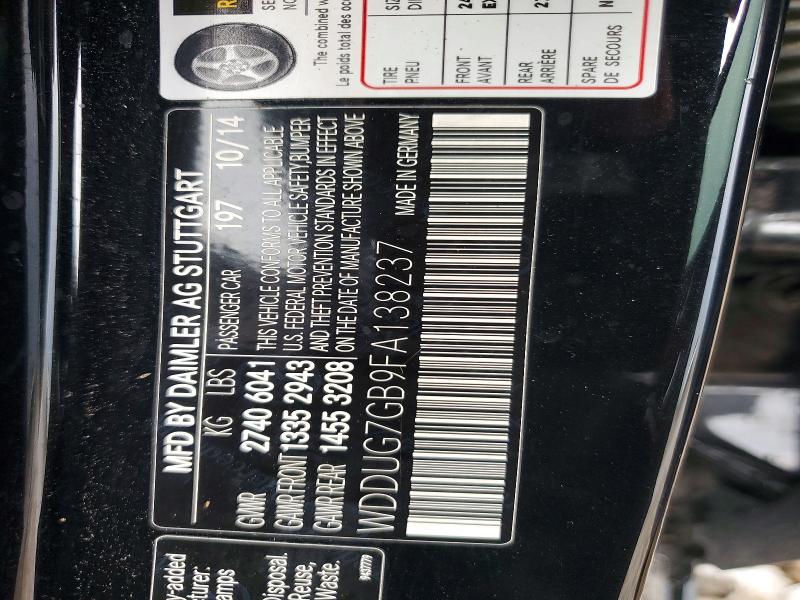 Продаж на аукціоні авто 2015 Mercedes-benz S, vin: WDDUG7GB9FA138237, номер лоту: 61954066