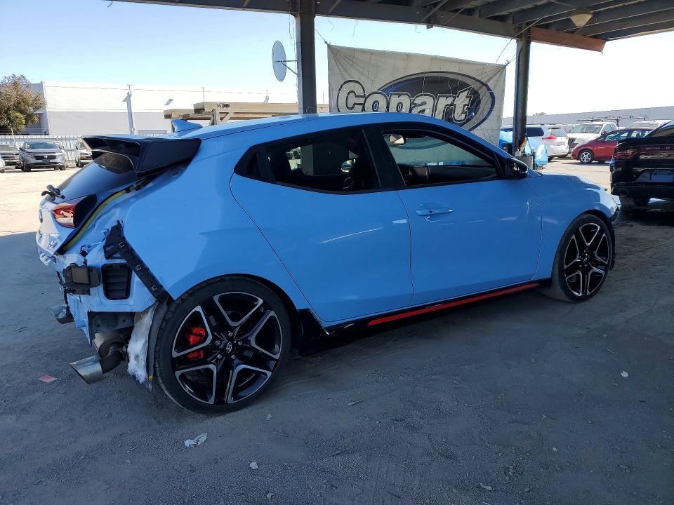 2022 Hyundai Veloster N მანქანა იყიდება აუქციონზე, vin: KMHT36AH1NU015596, აუქციონის ნომერი: 61594236